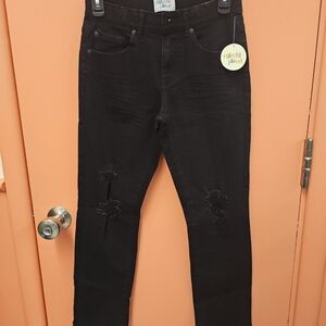NWT Colorful Planet Boys Size 12 Black Destruction Denim Jeans